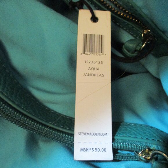 STEVEN STEVE MADDEN Woven Knit CHEVRON Tote Shopper Shoulder Bag AQUA JANDREAS - Picture 6 of 8